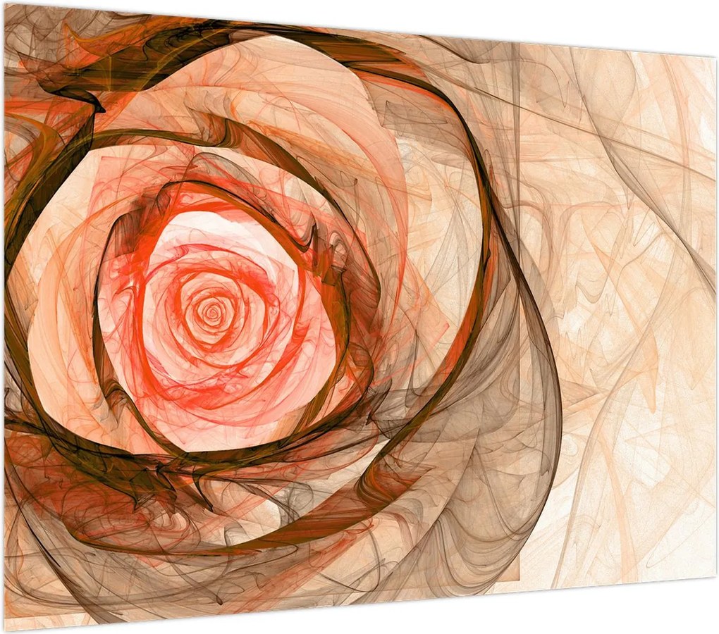 Obraz - Abstrakcyjny róż z białym tłem (70x50 cm)
