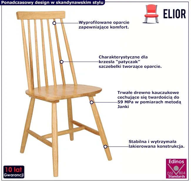 Krzesło patyczak w kolorze drewna M1-G95