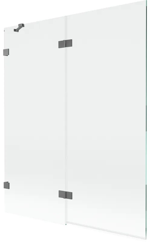 Mexen Lunar parawan nawannowy 2-skrzydłowy lewy 140 x 150 cm, transparent, gun metal - 897-140-100-95-00-L