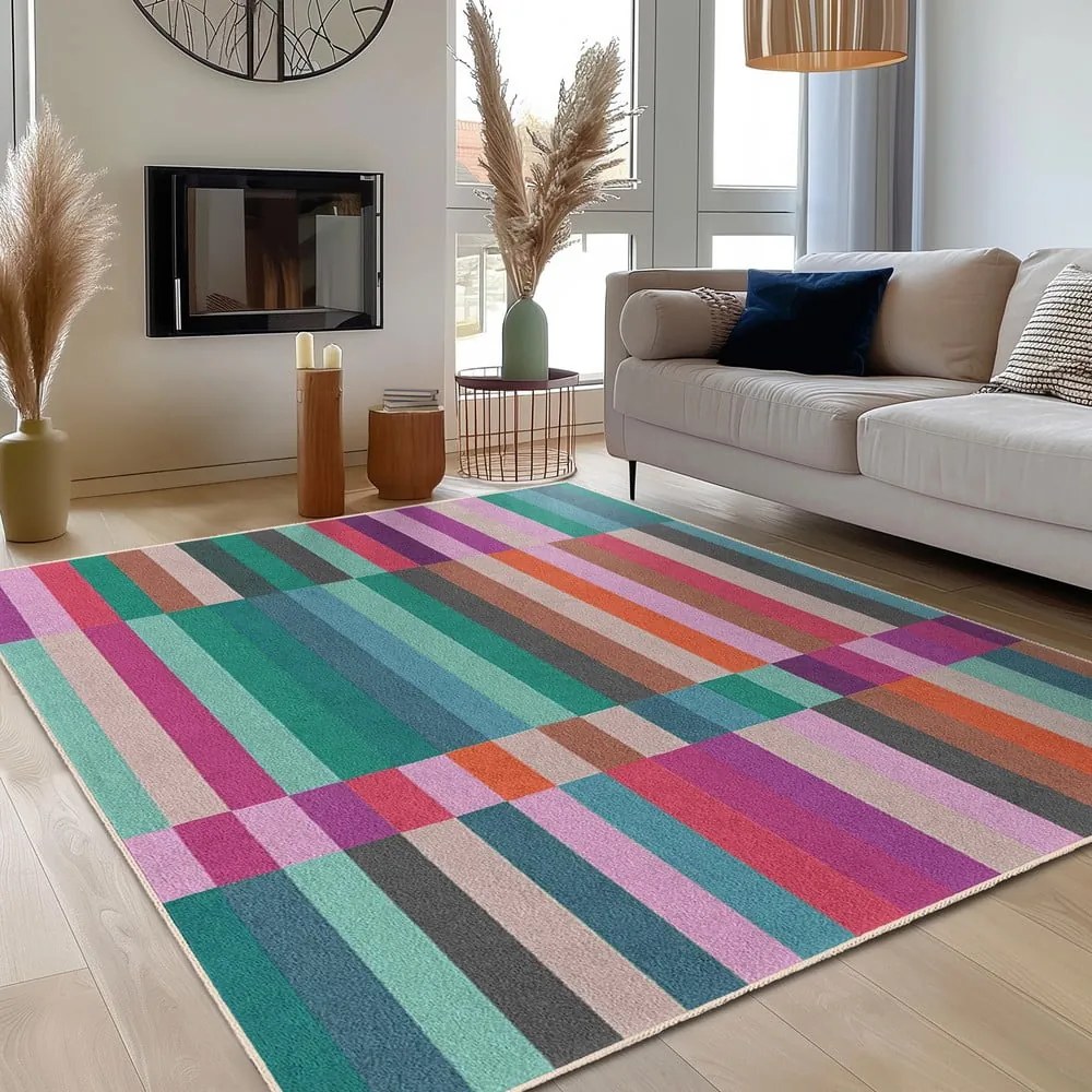 Turkusowy dywan odpowiedni do prania 60x100 cm Acid Rain – Mila Home