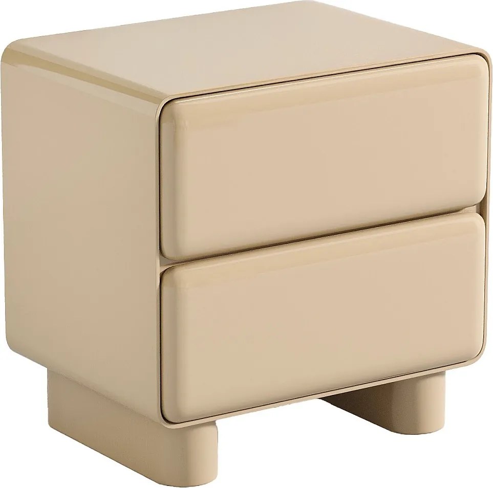 Zestaw 2 szafek nocnych z 2 szufladami – MDF – Beżowy lakierowany - AUNELA