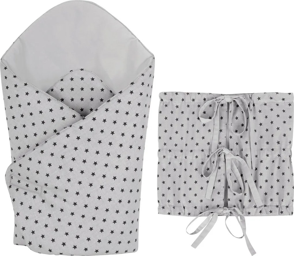 Bellatex Rożek dziecięcy Gwiazdki szary, 75 x 75 cm