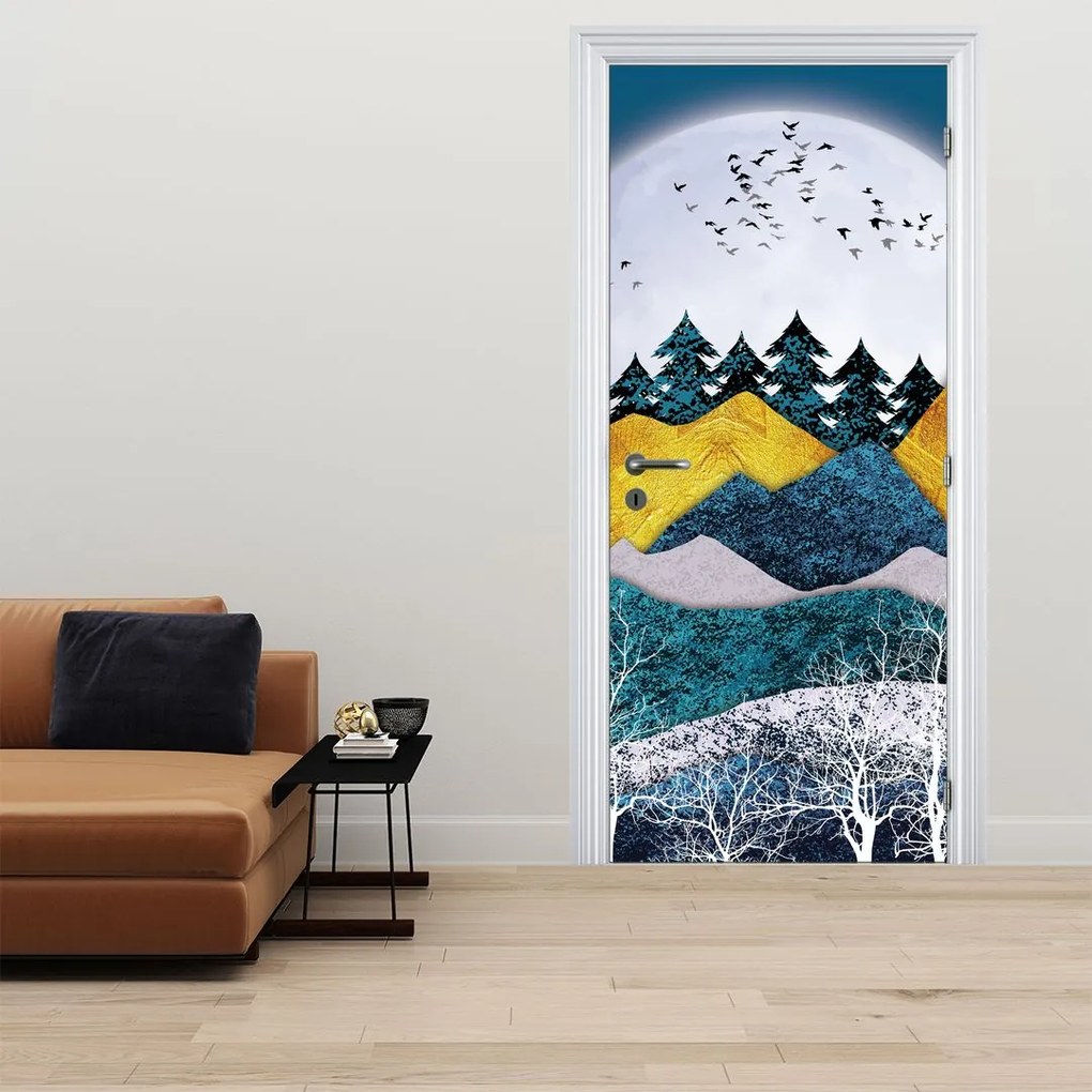 Fototapeta na drzwi - Polarny krajobraz (95x205cm)
