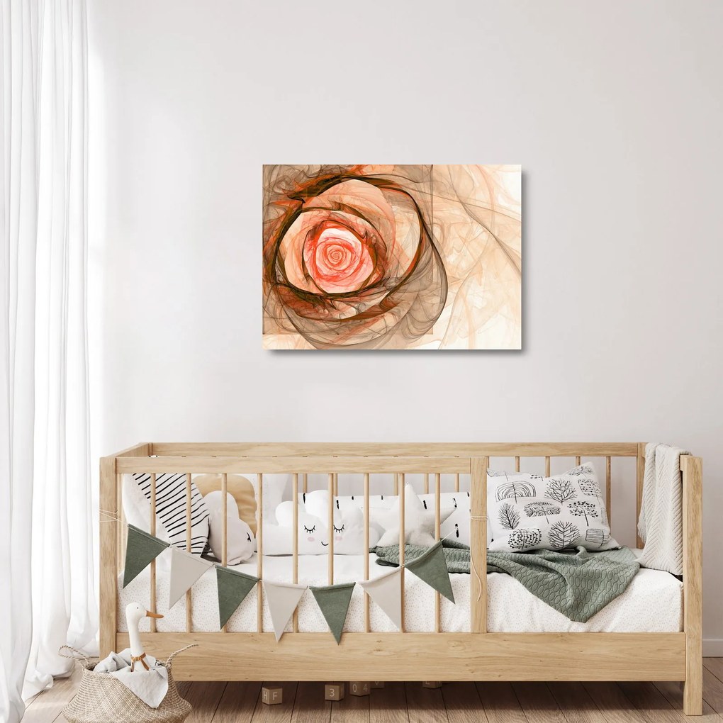 Obraz na szkle - Abstrakcyjny róż z białym tłem (70x50 cm)