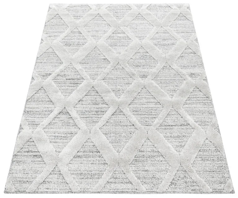 Dywan nowoczesny Pisa 3D Romby szaro-kremowy 80 cm x 150 cm