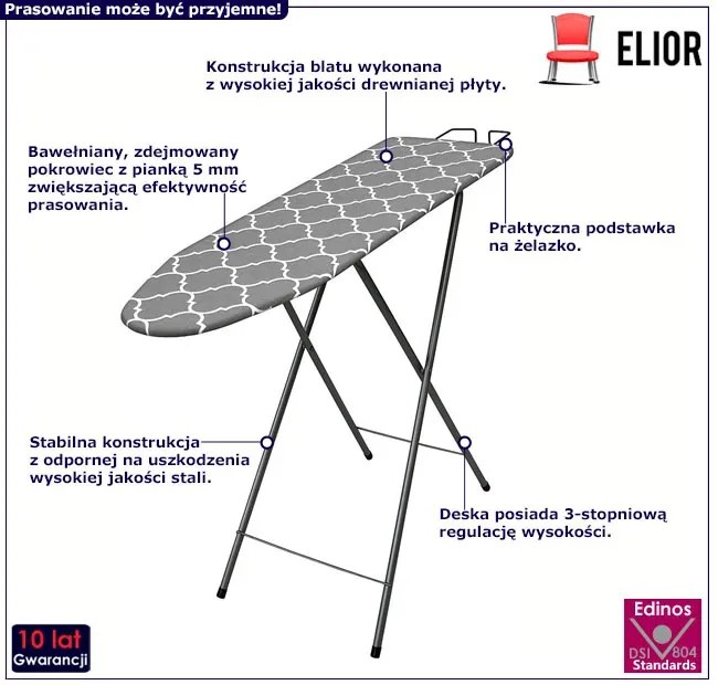Deska do prasowania z regulacją wysokości N7-K32