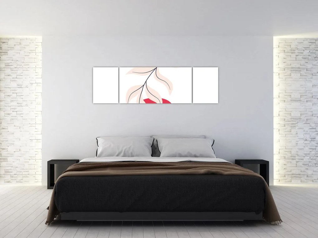Obraz - Różowa abstrakcja kwiatowa N⁰2 (170x50 cm)