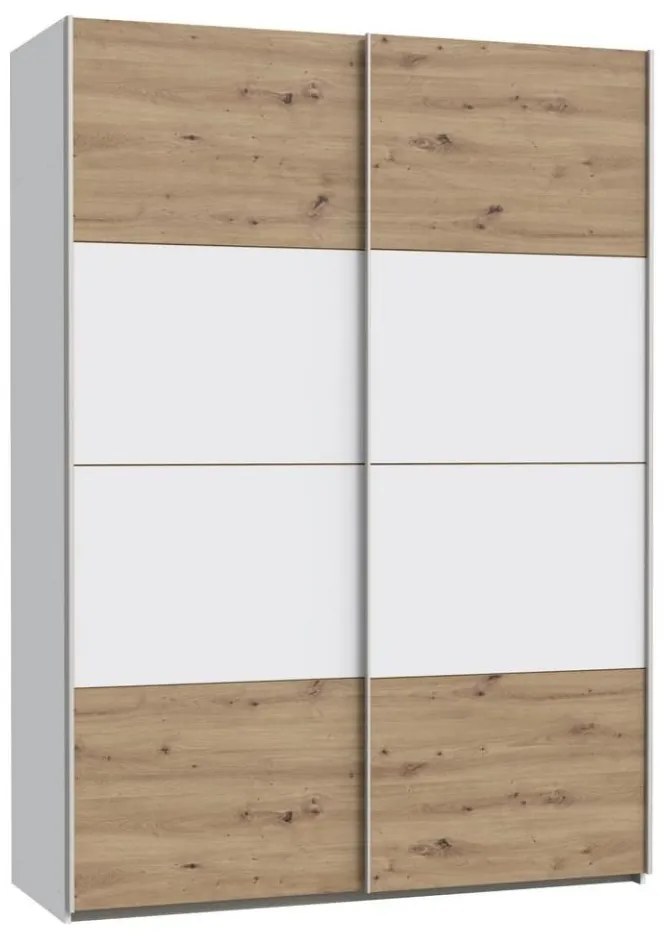 Szafa ubraniowa KARO 150x210 cm biała/dąb artisan