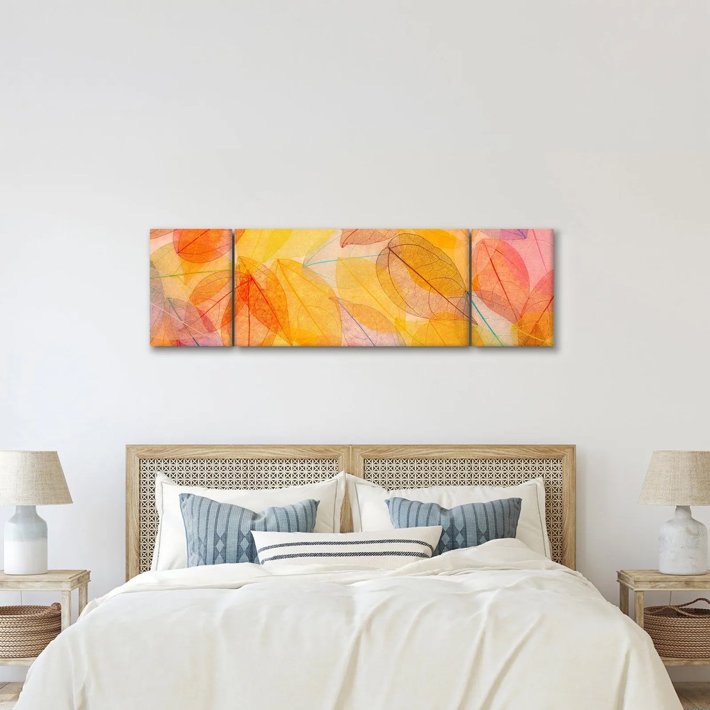 Obraz - Tło z jesiennych liści (170x50 cm)