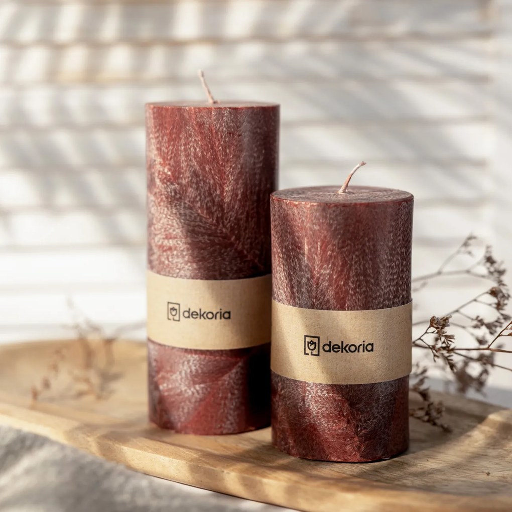 Świeca zapachowa palmowa walec Burgundy