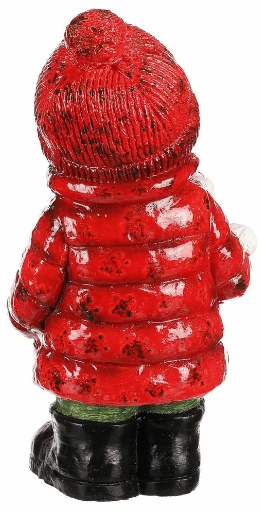 Dekoracja świąteczna Mały chłopiec z misiem,ceramika MgO, 36 cm