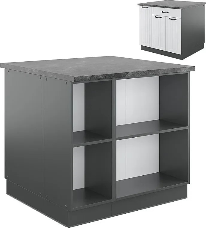 Wyspa kuchenna biały dworek/antracyt 90x60x82 fame-line