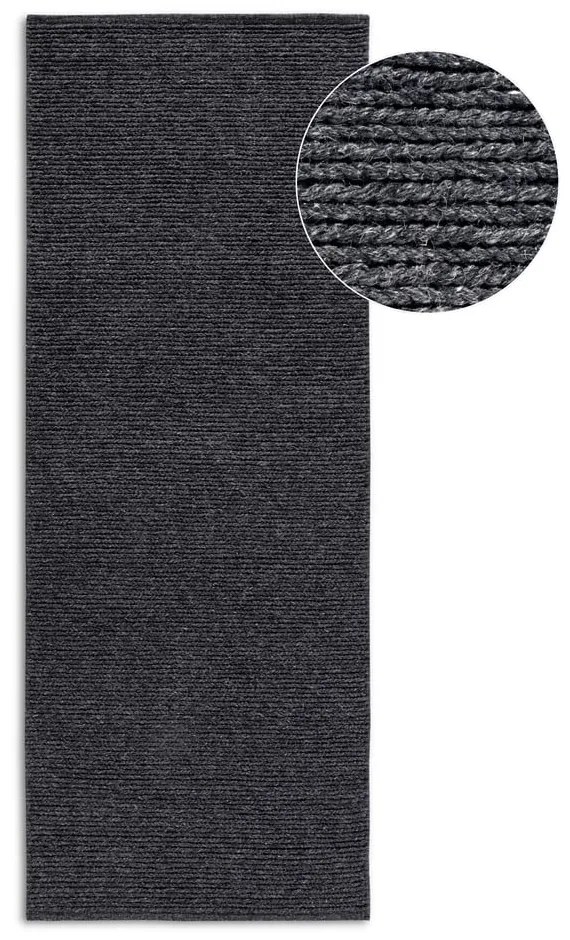 Ciemnoszary wełniany chodnik tkany ręcznie 80x200 cm Francois – Villeroy&amp;Boch