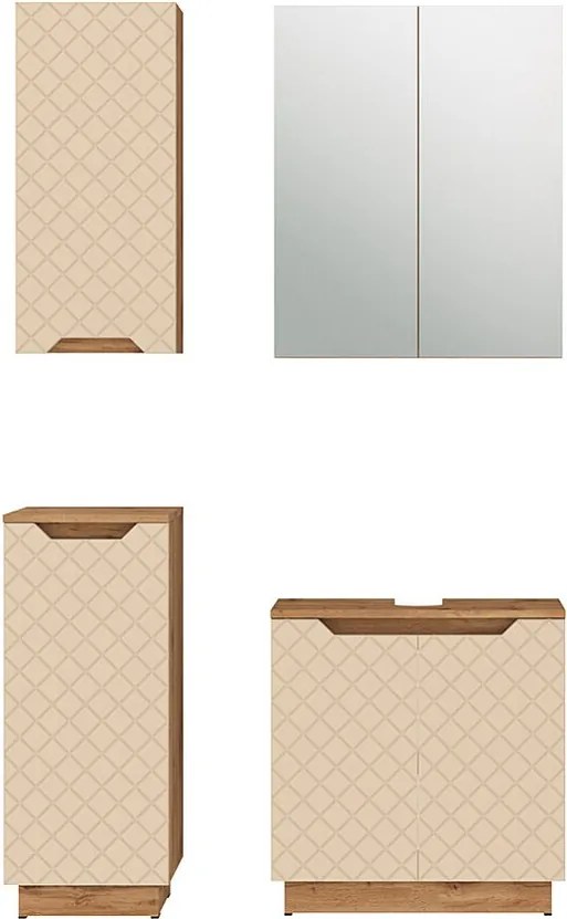 Zestaw mebli łazienkowych dąb/kaszmir ze strukturą płytek 59.8x32x62.1 lotta