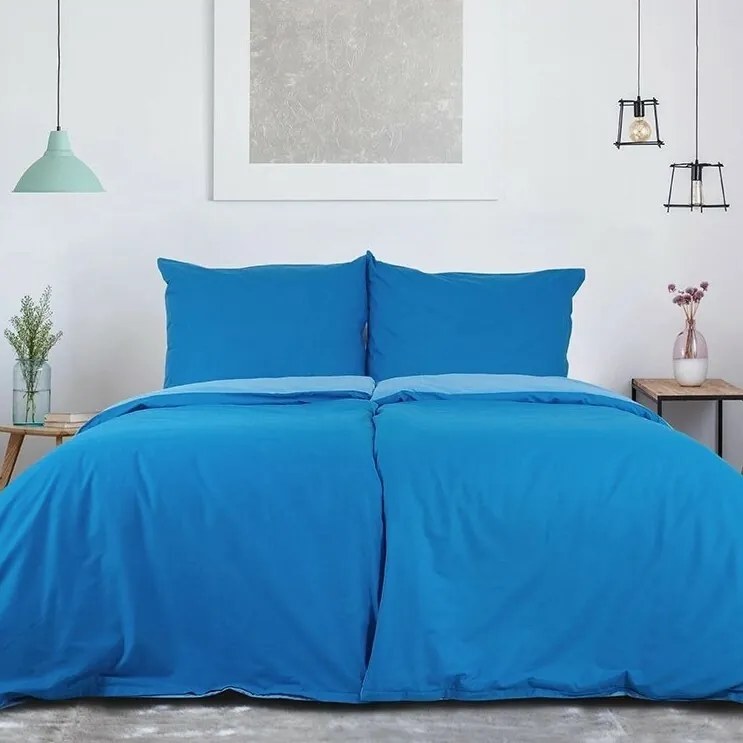 B.E.S. Petrovice Bawełniana pościel Double face kobalt/niebieska