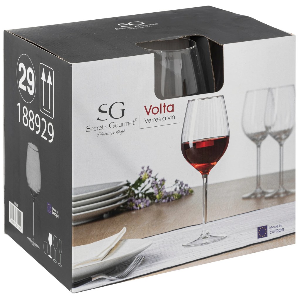 Kieliszki do wina VOLTA, 6 sztuk x 380 ml