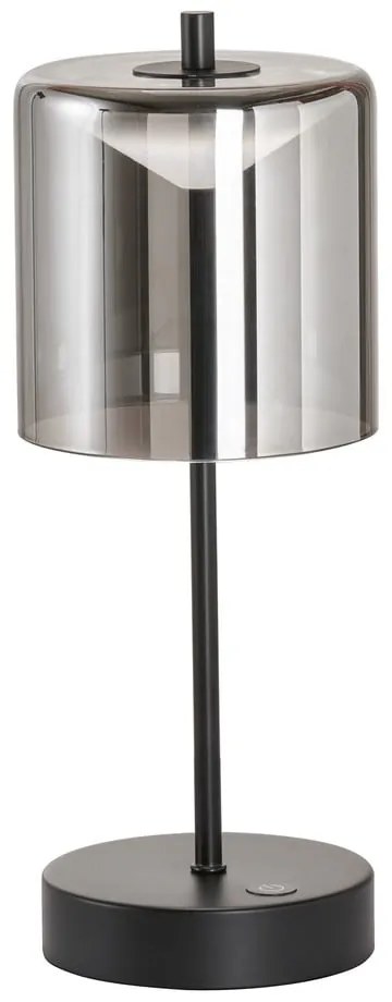 Czarno-ciemnoszara lampa stołowa LED ze ściemniaczem (wysokość 34,5 cm) Riva – Fischer & Honsel