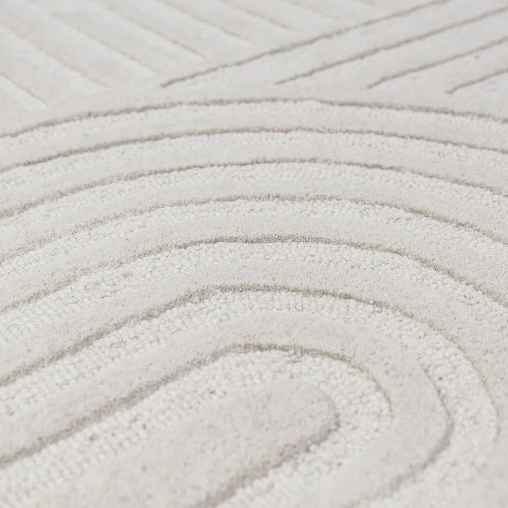 Wełniany dywan tkany ręcznie w kolorze kości słoniowej 200x290 cm Zen Garden – Flair Rugs