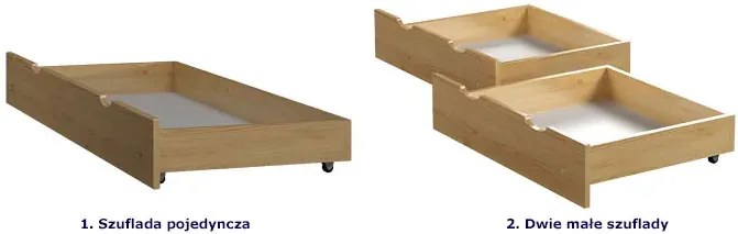 Łóżko piętrowe domek drewniane z szufladami, sosna N6-R64