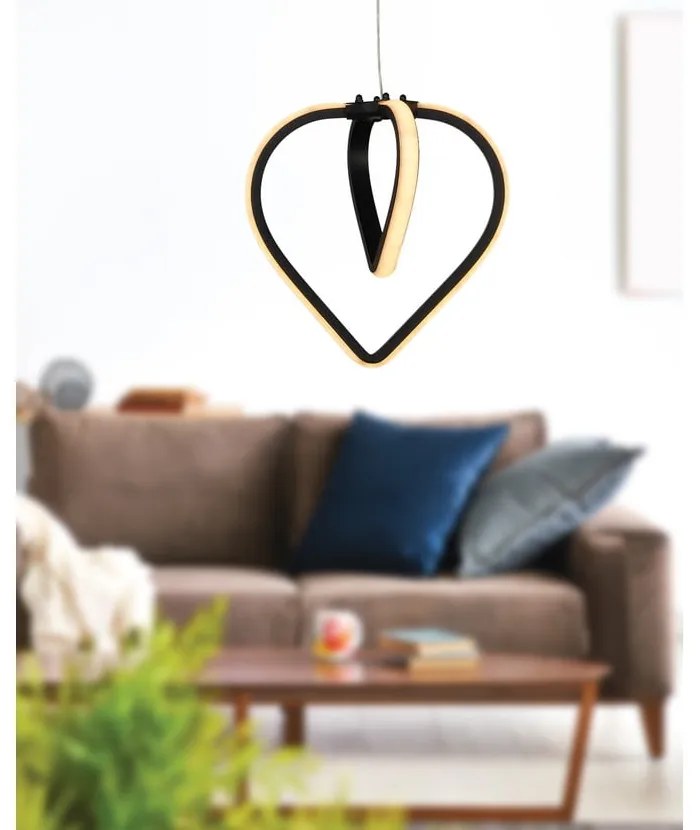 Czarna metalowa lampa wisząca LED ø 22 cm Sevinc – Squid Lighting