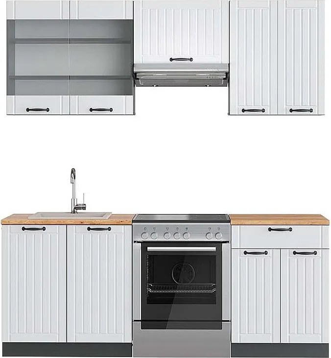 Aneks kuchenny biały dworek/antracyt 200x60x81.6 fame-line