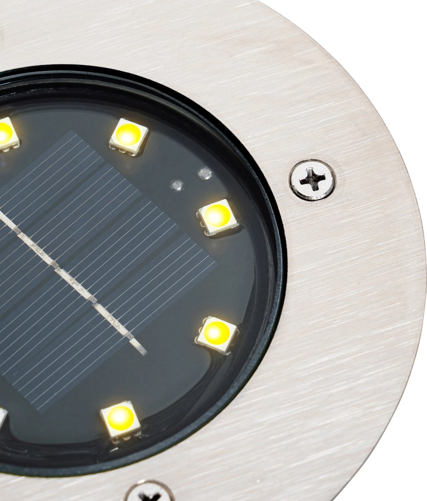 Nowoczesny reflektor gruntowy stalowy z diodą LED IP65 solarny - Terry
