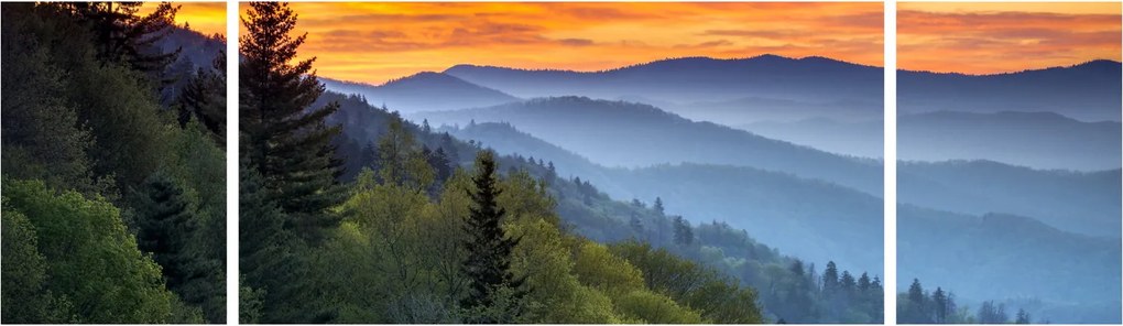 Obraz - Czerwone chmury w górach (170x50 cm)