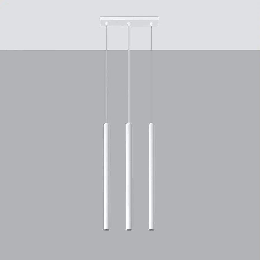 Lampy wiszące nowoczesny Brill, stal - 3 źródło światła 4000K - L.30 x H.90 cm - biały