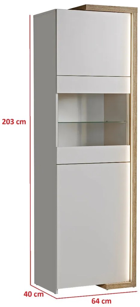 Witryna wysoka DASAR dąb artisan/kaszmir FURNIVAL