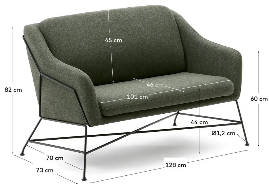 Zielona sofa 128 cm Brida – Kave Home