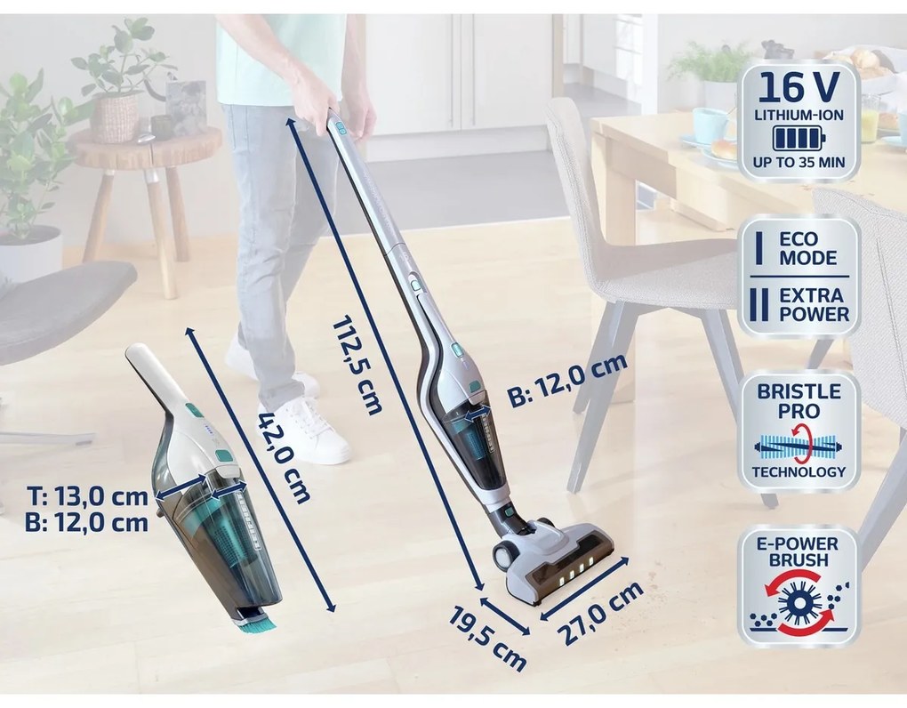 Leifheit Odkurzacz bezprzewodowy Rotaro PowerVac 2w1 (16 V) 11927
