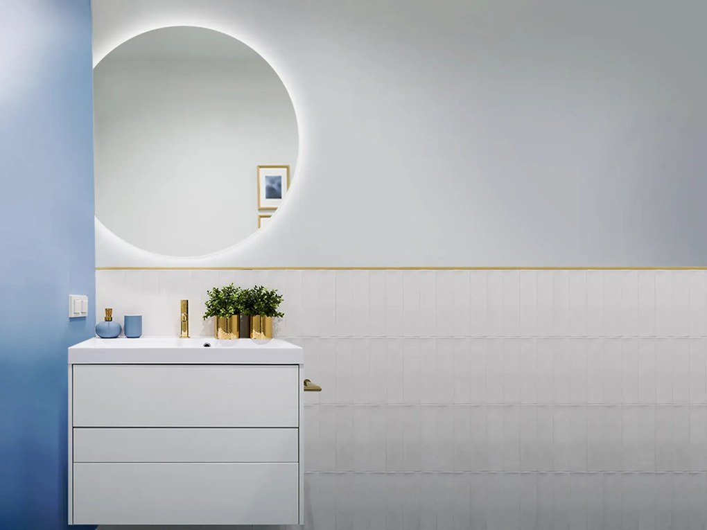 Lustro okrągłe SIMPLE LUNA 100 z oświetleniem LED z podcięciem EXCLUSIVE MIRADO