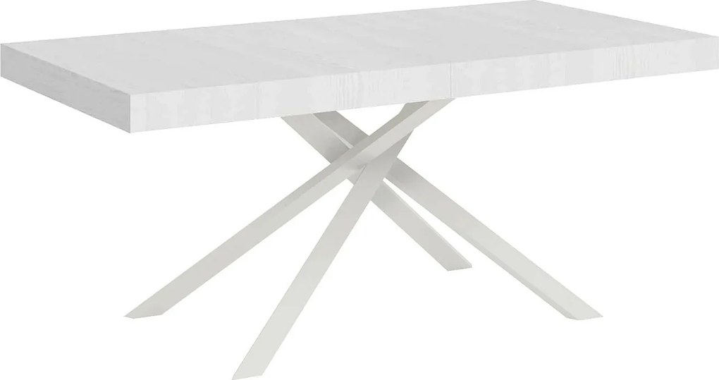 Stół rozkładany 200/304x90 cm Karida frassino biała nogi białe