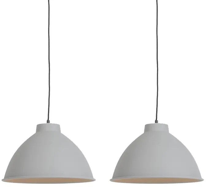 Zestaw 2 skandynawskich lamp wiszących szary - Anterio 38 Basic Rustykalny / Vintage Oswietlenie wewnetrzne