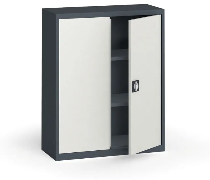 Szafa metalowa, 1150 x 950 x 400 mm, 2 półki, antracyt/szara