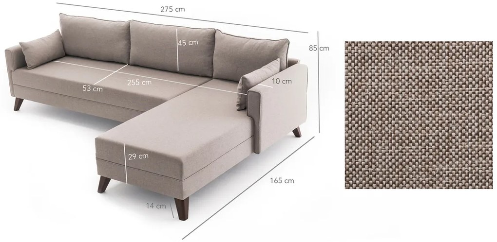 Sofa narożna Bella Corner Right 1 Cream