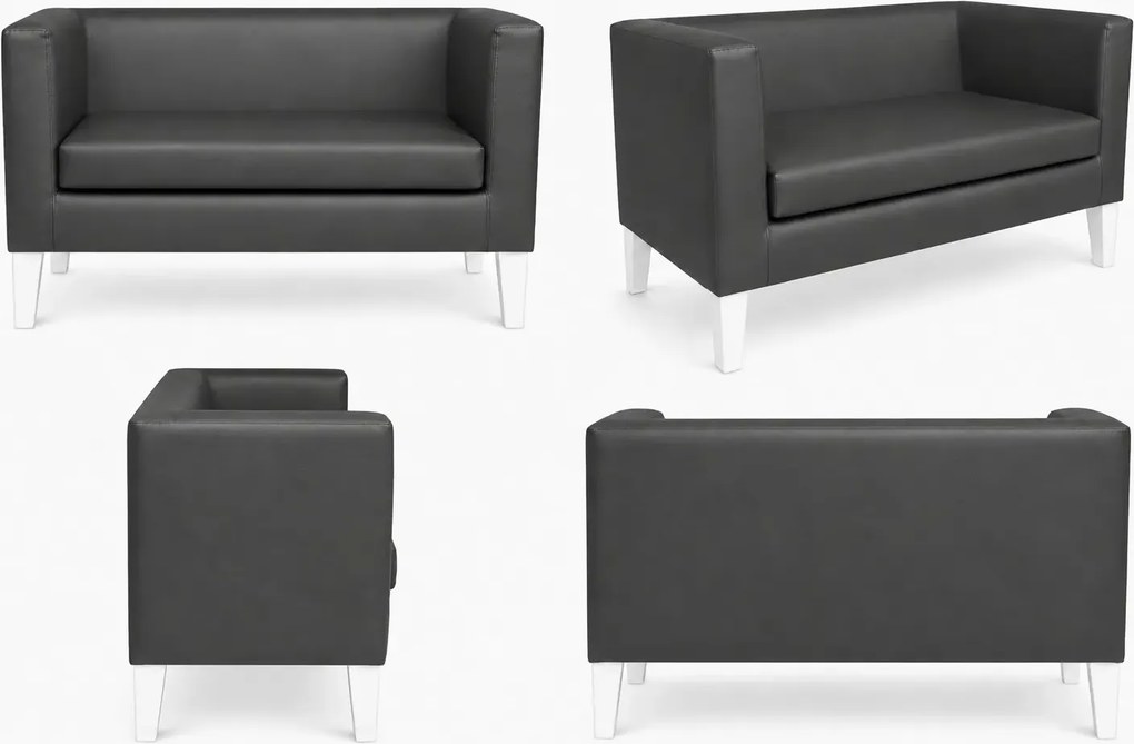 Sofa Monaco : Kolor nogi - Biała, Kolor tkaniny - EKO-SKÓRA - 23D, Typ tkaniny - Eko-skóra , Wysokość nogi - 20 cm