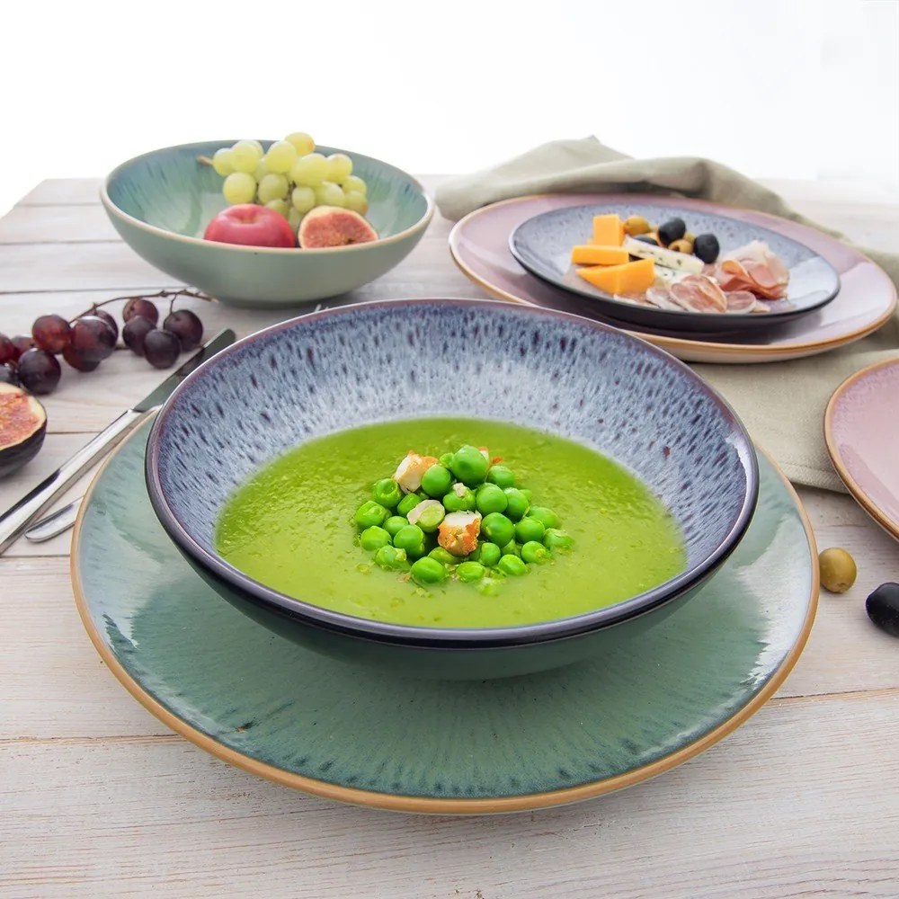 Fioletowy głęboki ceramiczny talerz ø 20,5 cm Glaze – Orion