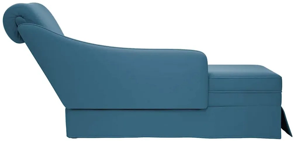 Niebieski aksamitny szezlong C1-B73