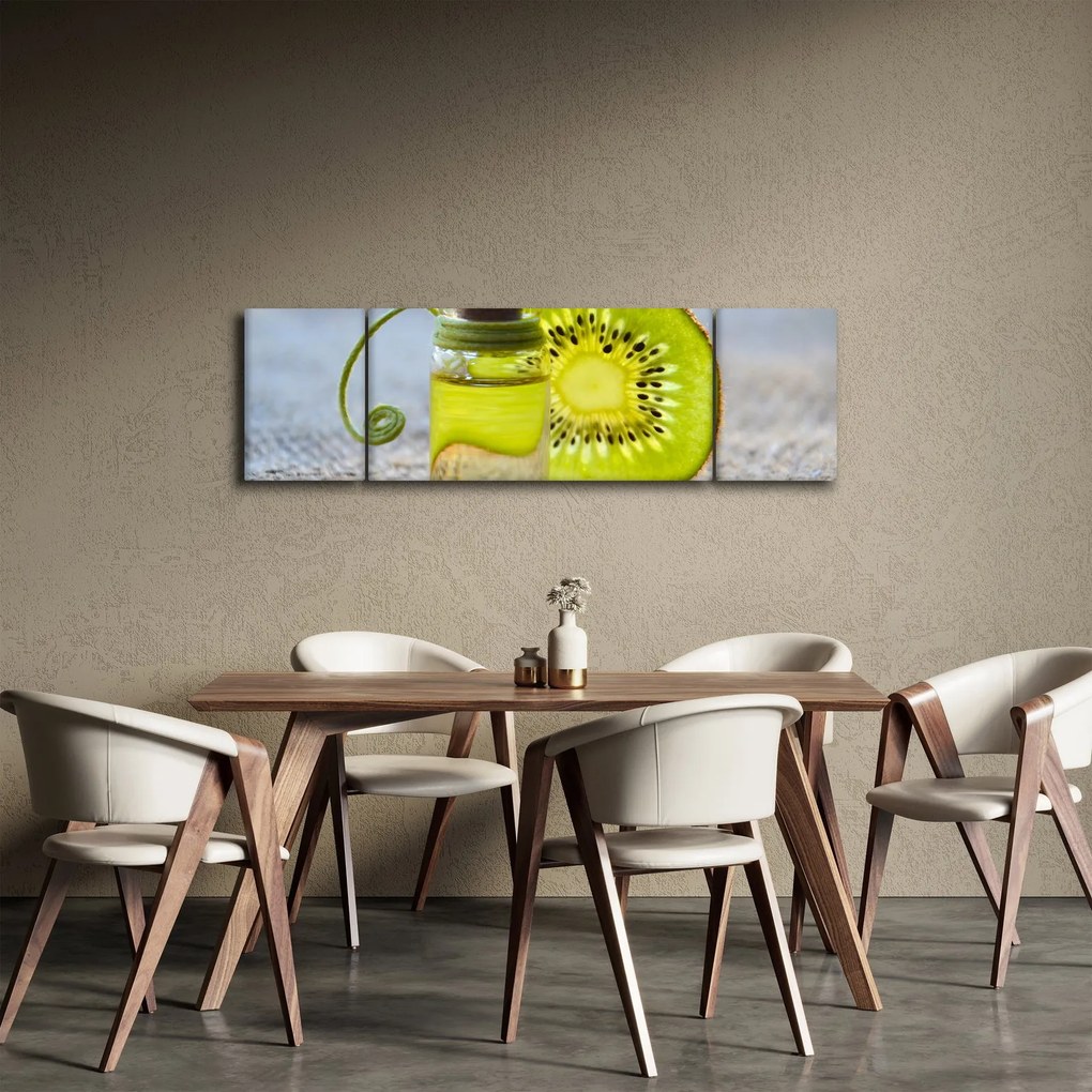 Obraz - szczegół pokrojonego kiwi (170x50 cm)