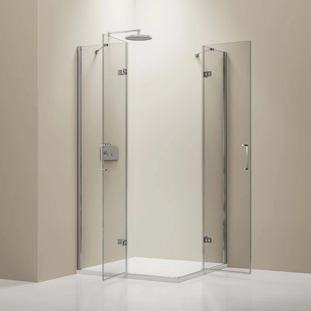 Kabina prysznicowa narożna z brodzikiem i zestawem odpływowym EX809