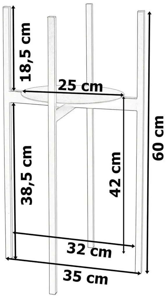 Loftowy metalowy kwietnik B0-A31