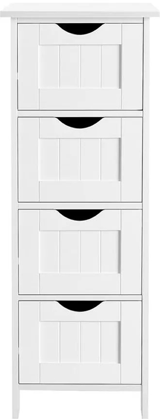 Szafka do łazienki z 4 szufladami PAULA, 30x30x82cm, biała Vasagle