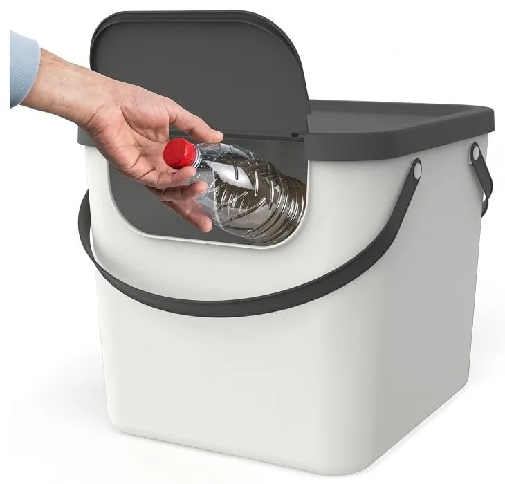 Kosz z plastiku z recyklingu na śmieci do segregacji 40 l Albula – Rotho