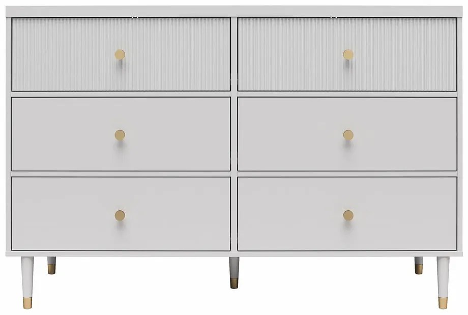 Szara niska komoda 138x93 cm Elizabeth – CosmoLiving by Cosmopolitan