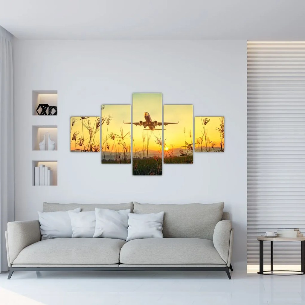 Obraz startującego samolotu (125x70 cm)