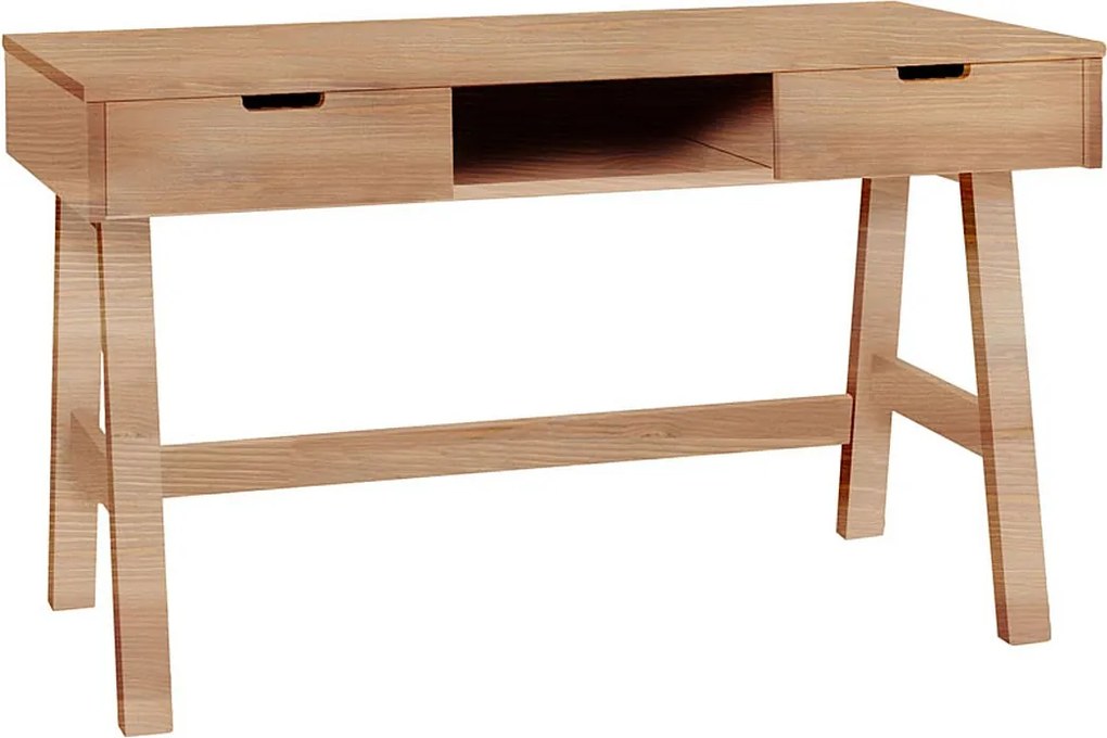 Biurko Malmo drewniane z szufladami, kolor dębowy