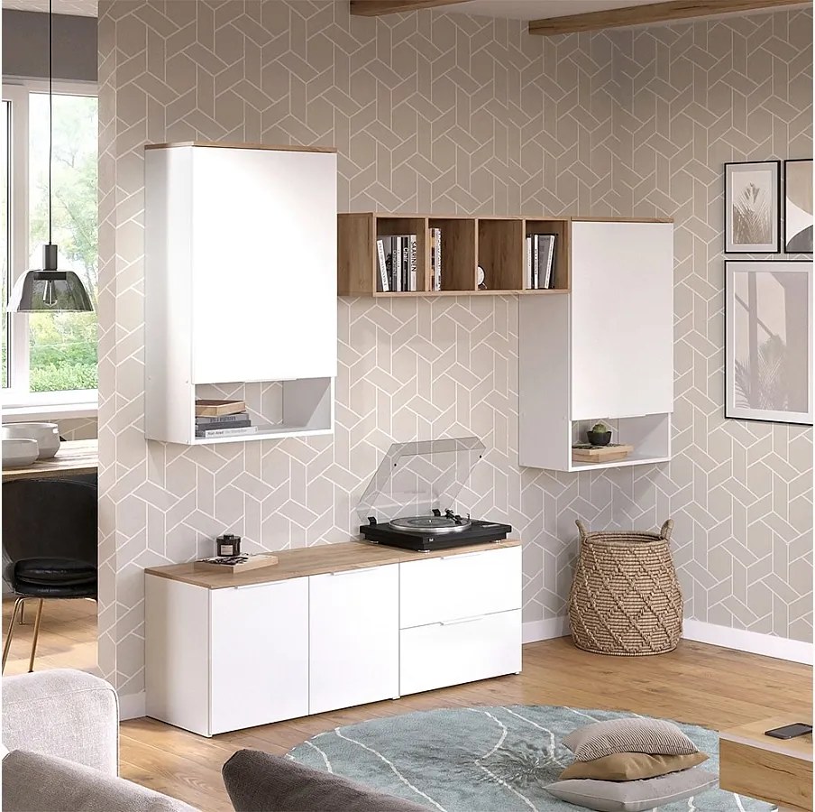 Szafka wisząca biały/sonoma 80x40x50 wido