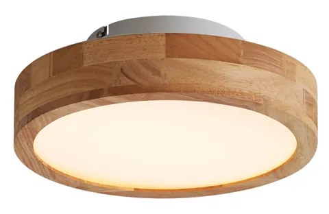 Lampa sufitowa w stylu skandynawskim drewno 30cm z LED ściemnialna - Pecker