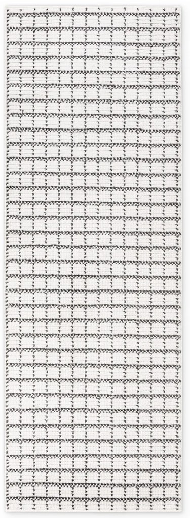 Dywan nowoczesny Jacky Kratka kremowo-szary 80 cm x 220 cm